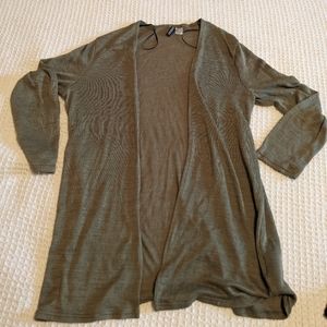 Lightweight cardigan - olive green sheer